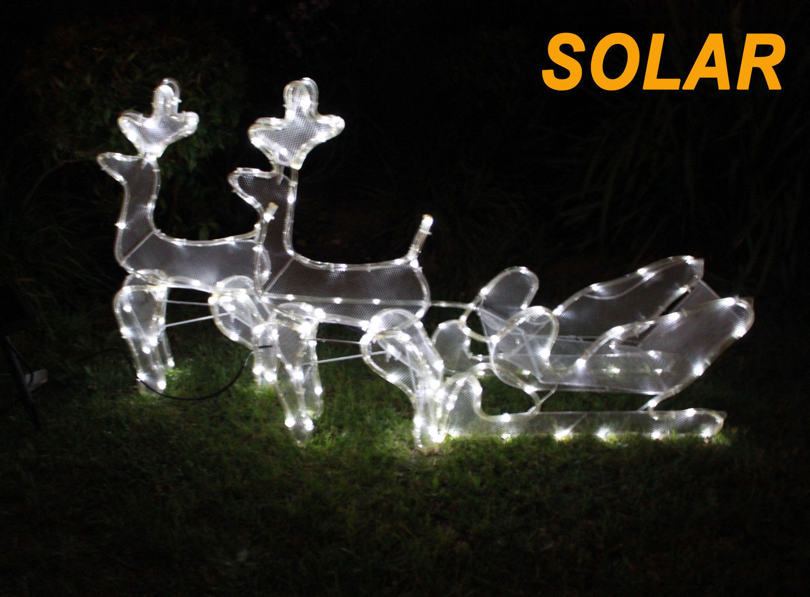 solar 3d led 2 reindeer sleigh 6 mode motif christmas solar 3d led 2 reindeer sleigh 6 mode motif christmas