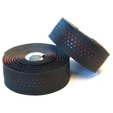 Velo Handlebar Cushion Tape Black Microfibre + RED ShockProof gel w Plugs