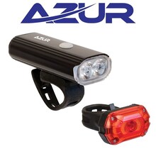 Azur 750 Lumen Front LED-USB Light and 25 Lumen Rear Light Set
