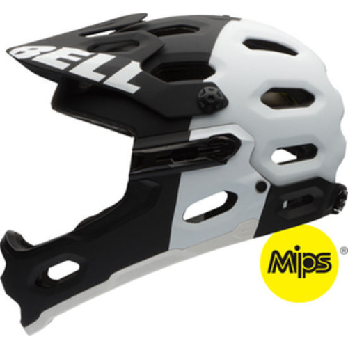 Bell Super 2R Mips Downhill Bike Helmet Cycling Full Face Helmet [Colour: Matte Black/White] [Size: S]