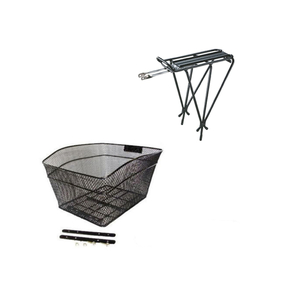 Velobici Bike Basket & Rear Rack Combo Package For Extra Rear Bicycle Storage