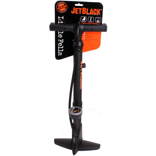 JetBlack Little Fella Bicycle Bike Floor Pump With 2-Way Head