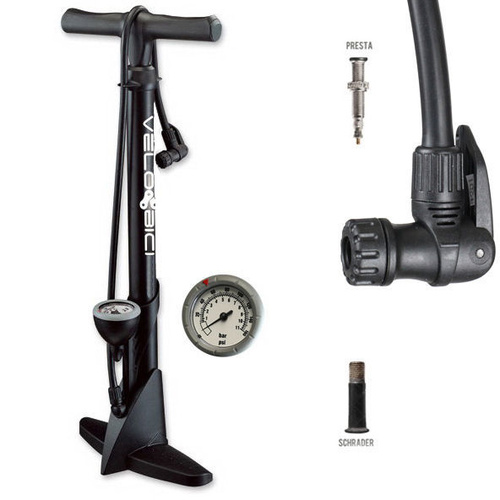 Velobici High Pressure Bicycle Bike Floor Air Pump presta american valve 
