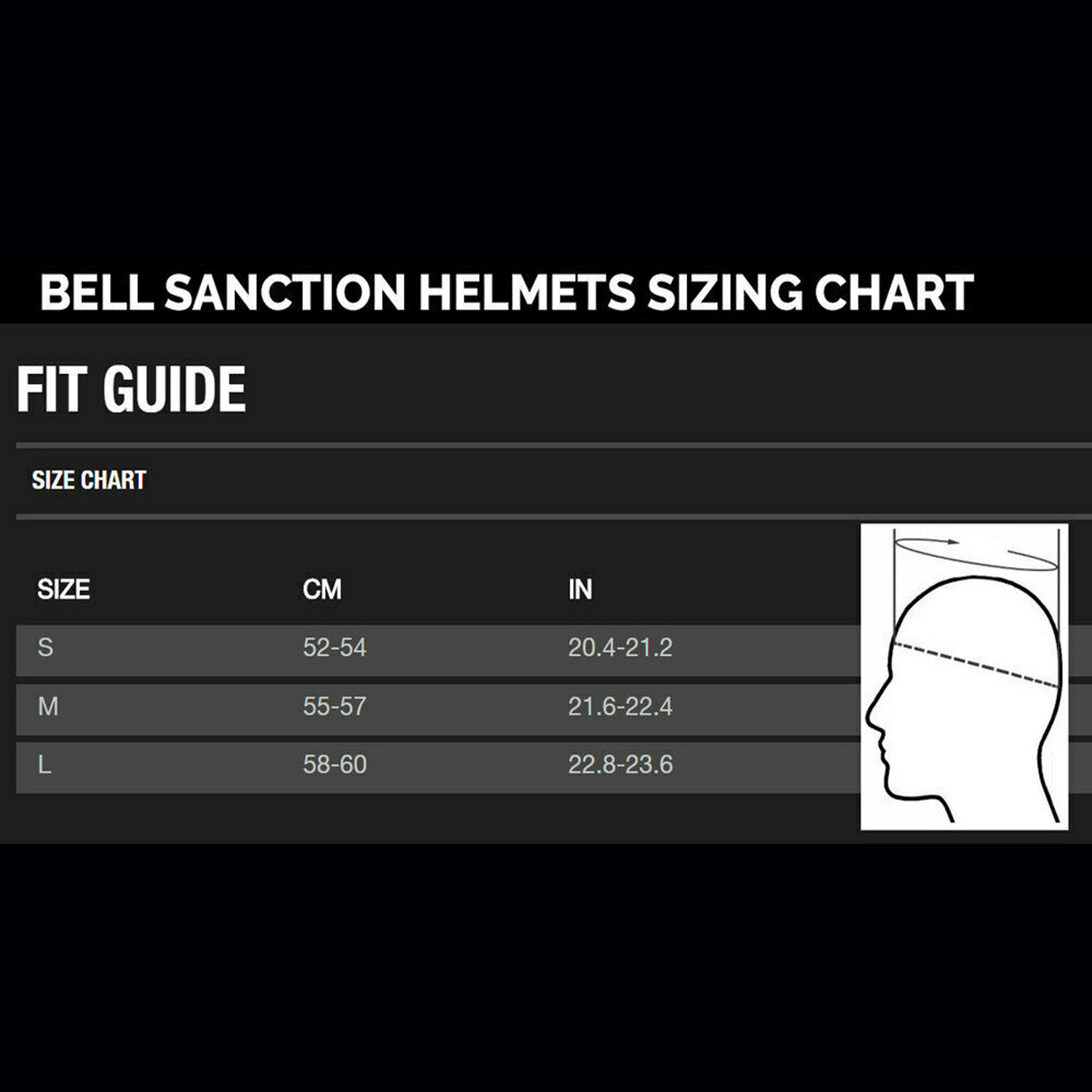 Bell Full Face Helmet Size Chart