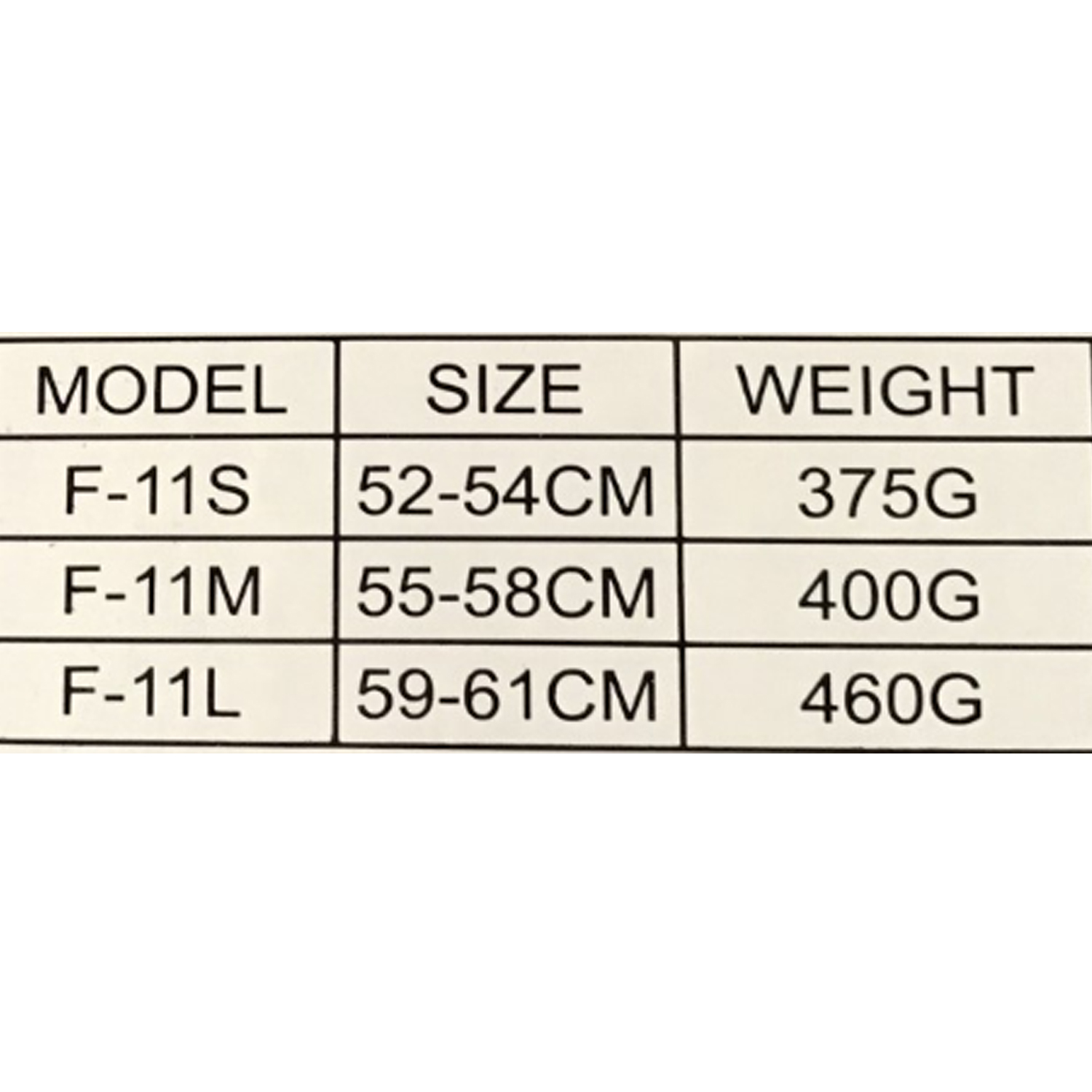 Fox Flight Helmet Size Chart