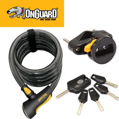 Onguard Doberman Coil Cable Key Bike Lock 185cm x 10mm New 