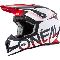ONEAL 2018 5 Series Helmet Blocker WHT/GRY/RED Motocross Dirt Bike Helmet