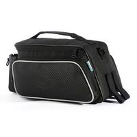 Rack top Bag 10L, Main pocket, 2 side zippered pockets, water bottle pocket ,velcro attach, Black