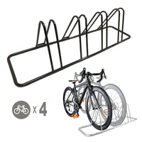 1 - 4 Bike Floor Parking Rack Storage Stand Bicycle Triangle Black