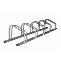 1 - 5 Bike Floor Parking Rack Storage Stand Bicycle Silver
