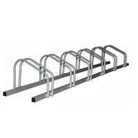 1 - 6 Bike Floor Parking Rack Storage Stand Bicycle Silver
