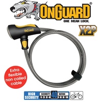 Onguard Bike Bicycle Lock Akita Series - Straight Cable Keyed - 185cm x 12mm