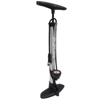 Azur Alloy Clever Valve Bike Bicycle Floor Pump 160psi Silver