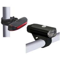 Azur USB Rechargeable 400 Front & Rear Light Set Combo Head Bike Cycling Bicycle Light