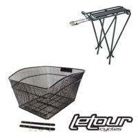 Bike Basket & Rear Rack Combo Package For Extra Rear Bicycle Storage