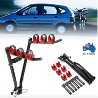 Foldable 3 Bike Bicycle Bike Rack Cycle Car Van Rear Carrier For 2" Tow Ball Mounted New