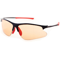 Jetblack Svelto Eyewear - Black W' Red Tips - Orange Photochromic Lens