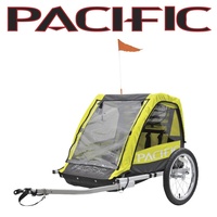 Pacific Bicycle Double Kids Bike Trailer Carry 1 or 2 Children Yellow