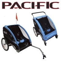 Pacific Deluxe 2 In 1 Kids BikeTrailer Stroller 2 Child