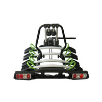 Platform Car Rack 4 Tow Bar Ball Bike Carrier Bicycle with Turning Lights Tilting MTB Road and Rego Frame.