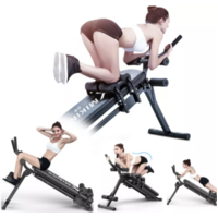 TOPKO Adjustable Sit Up AB Bench Exercise Fitness Hip Lifting Waist Training Home Gym