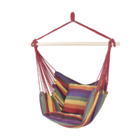 Hammock Red/Rainbow With 2 Cushions Hanging Rope Chair Porch Swing Seat Patio Camping Portable - Red Stripe