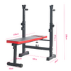 TOPKO Weight Bench Press Multi-Station Fitness Weights Squat Rack Incline Red