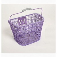Bicycle Front Wire Basket Purple With Quick Release