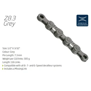 "NEW" - CHAIN - 6-8 Speed - KMC (New Model) - Z8.3 - 116L - GREY - w/Connect Link