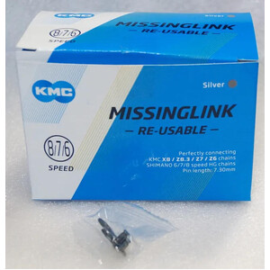 LINK - Connecting Link for 6,7,8 Speed, KMC, SILVER 40pcs for WORKSHOP
