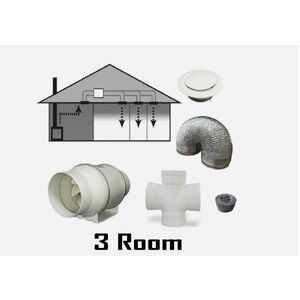 Hot Sale $299(RRP$ 519) 3 Room 150mm Turbo Fan Transfer Kit 