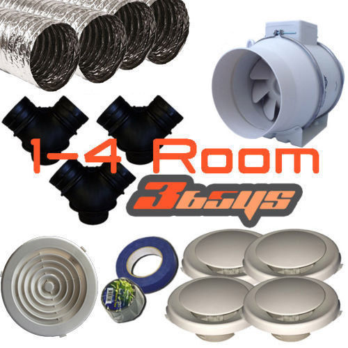 4 Room 200mm Turbo Fan Heat Transfer Kit (Australia local supplies)