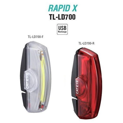 CatEye Tl-Ld700 Front & Rear Combo Rapid X Bike Bicycle Safety Light 