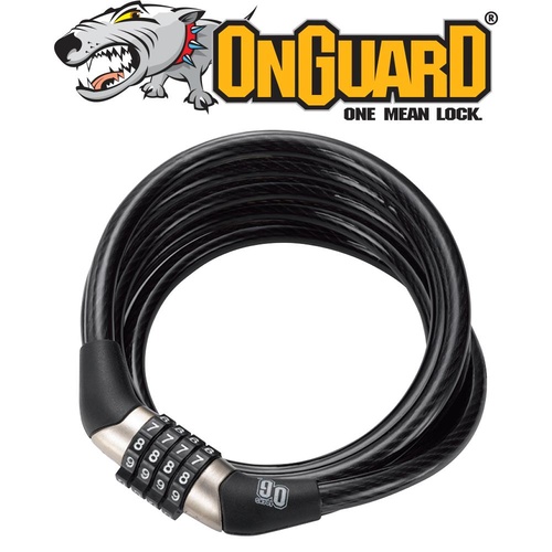 On Guard Bike Bicycle Lock OG Series - Coiled Cable Lock Combo 150cm x 8mm