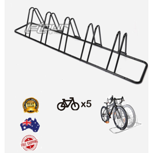 Velobici 1 - 5 Bike Floor Parking Rack Storage Stand Bicycle T Black