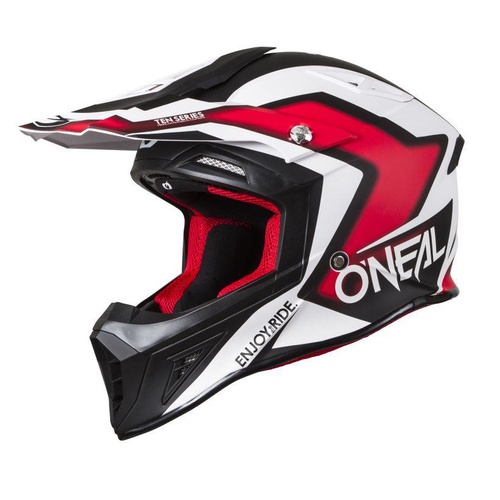 Oneal 10 Series Bmx Mtb Dirt Bike Adult Full Face Helmet Mips FLOW TRUE MATT BLK/RED