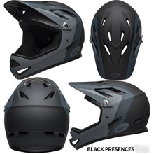 Bell Sanction Full Face Bmx EnDuro Bike Helmet [Colour: MAT BLACK PRESENCES ] [Size: M]