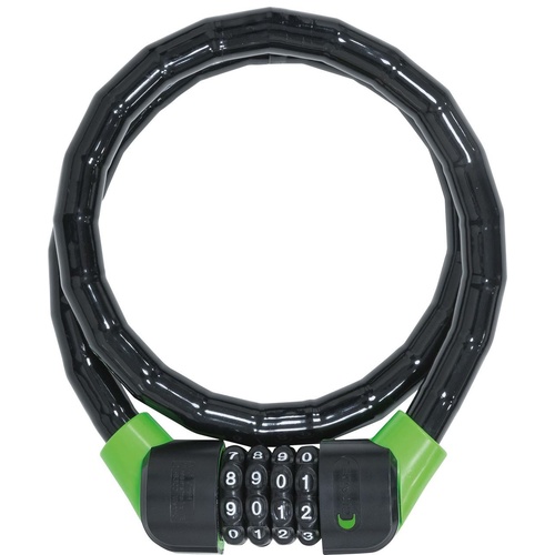 Citadel Amsterdam CA80/15/C/B 80cm x 15mm Combination Steel-O-Flex Lock Black/Green