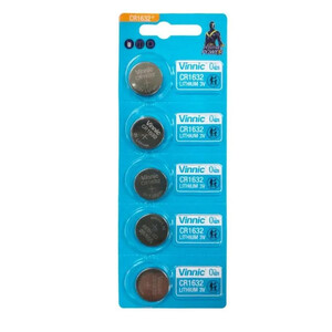 BATTERY - 3V Button Cell, Lithium, CR1632, Australian Standards Approved Packaging - 5 Pieces Per Card
