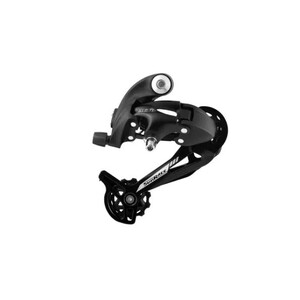 REAR DERAILLEUR - 7/8 Speed, Long Cage for 11-34T Cassette, with Bracket/hanger, for MTB, Mega Pulley, BLACK