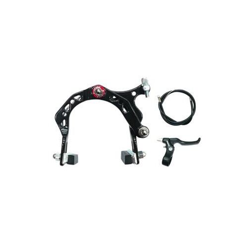 Alhonga Brake Set Lefthand 2 finger brake lever Black with rear BMX brake caliper Black and 2P brake cable