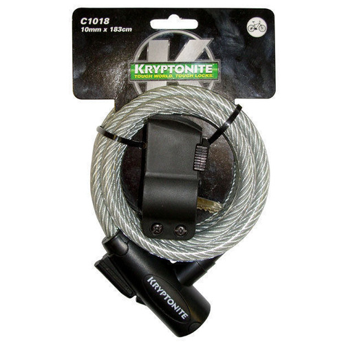 Kryptonite Keeper 1018 10Mm X 180Cm Bike Bicycle Lock Key W/Bkt
