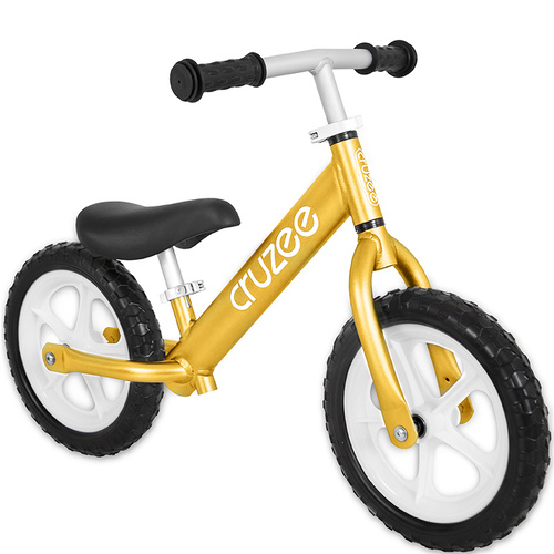 Cruzee Two 12 Aluminium Balance Kids Bike Bicycle Gold