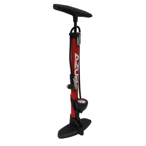 Azur Alloy Clever Valve Floor Pump Red 'Sp50' 160psi 