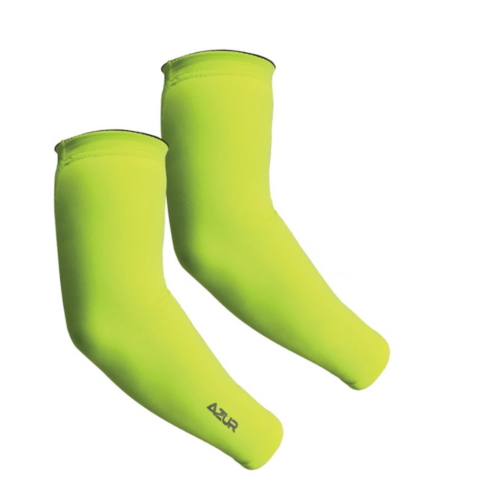 Azur BIKE/CYCLING THERMAL INSULATION LIGHTNESS HYGIENE ARM WARMERS Hi-VIS NEON YELLOW S-XL