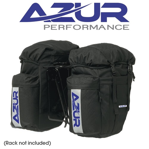 Azur Bike Bicycle Commuting Pannier Rear Bag Blk Pair