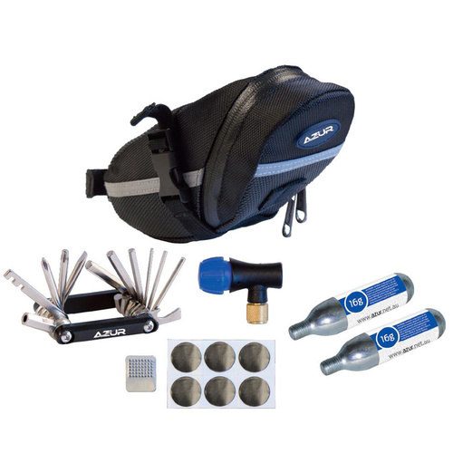 Azur Essential K2 Combo Kit Saddle bag Puncture repair Multi tool