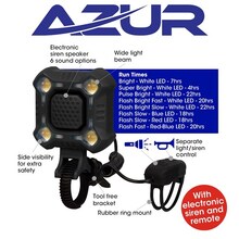 Azur USB Quad 300 Lumens Head Light With Siren