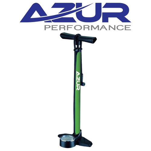 Azur Deluxe Bike Floor Pump - Clever valve 160 psi Green