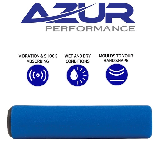 Azur Silicone Bike Handlebar Replacement Grips 130mm Bicycle Grips Pair Blue